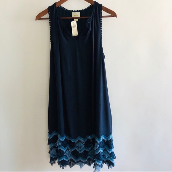 COPY - Anthropologie free people Maeve blue fringe dress - Picture 2 of 7